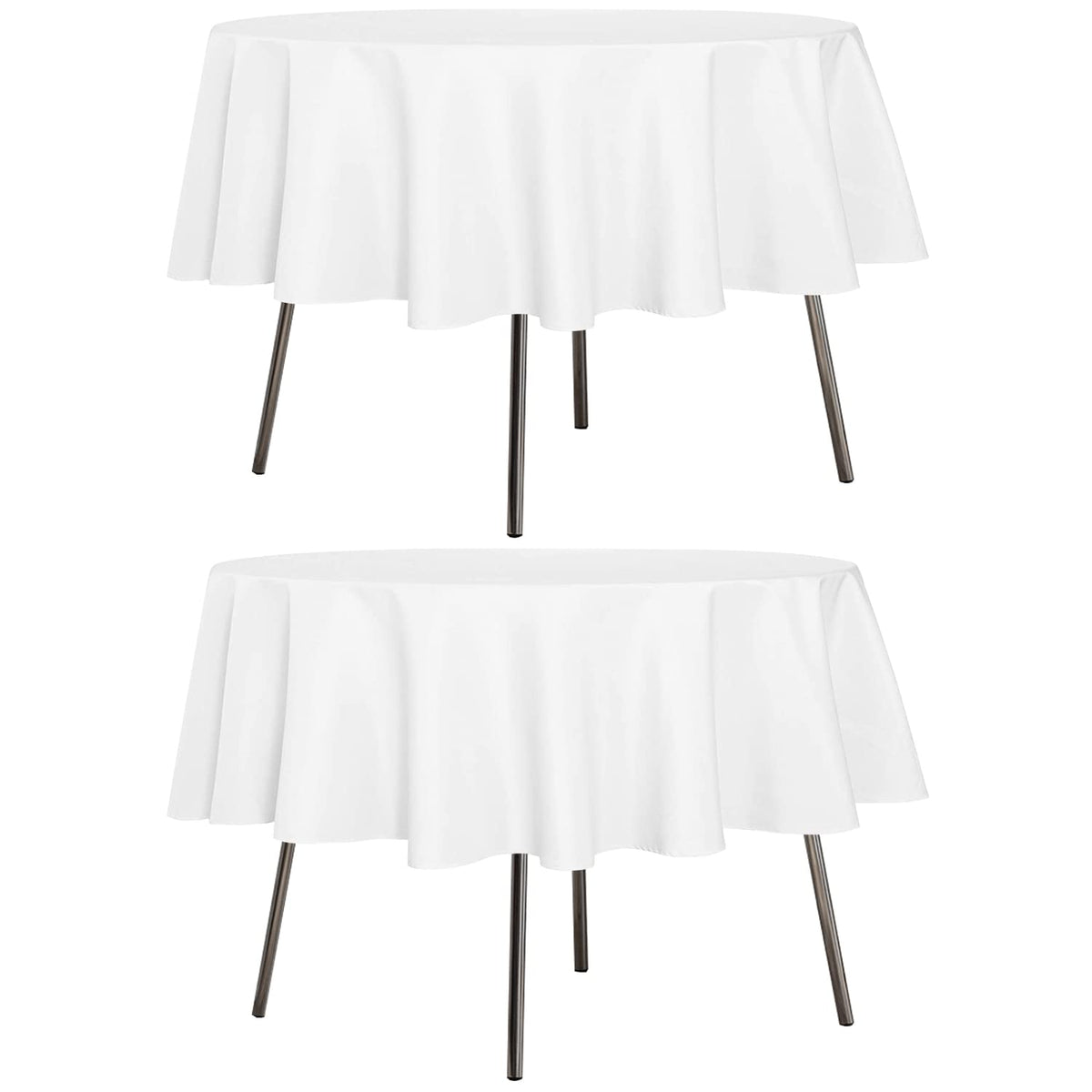 sancua 2 Pack White Table Cloth 60x102 Inch for 6 Feet Rectangle Tables | Stain and Wrinkle Resistant Washable Polyester Tablecloth Cover for Dining Tables, Wedding Buffet Parties and Camping