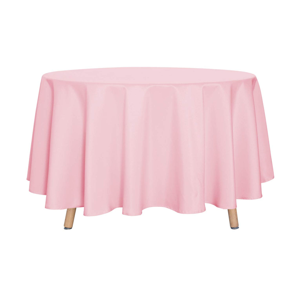 sancua White Round Tablecloth 60 Inch Diameter for 20-48 Inch Tables | Water Resistant Spill Proof, Washable Polyester Cloth Decorative Fabric Cover, For Dining, Buffet Parties and Camping