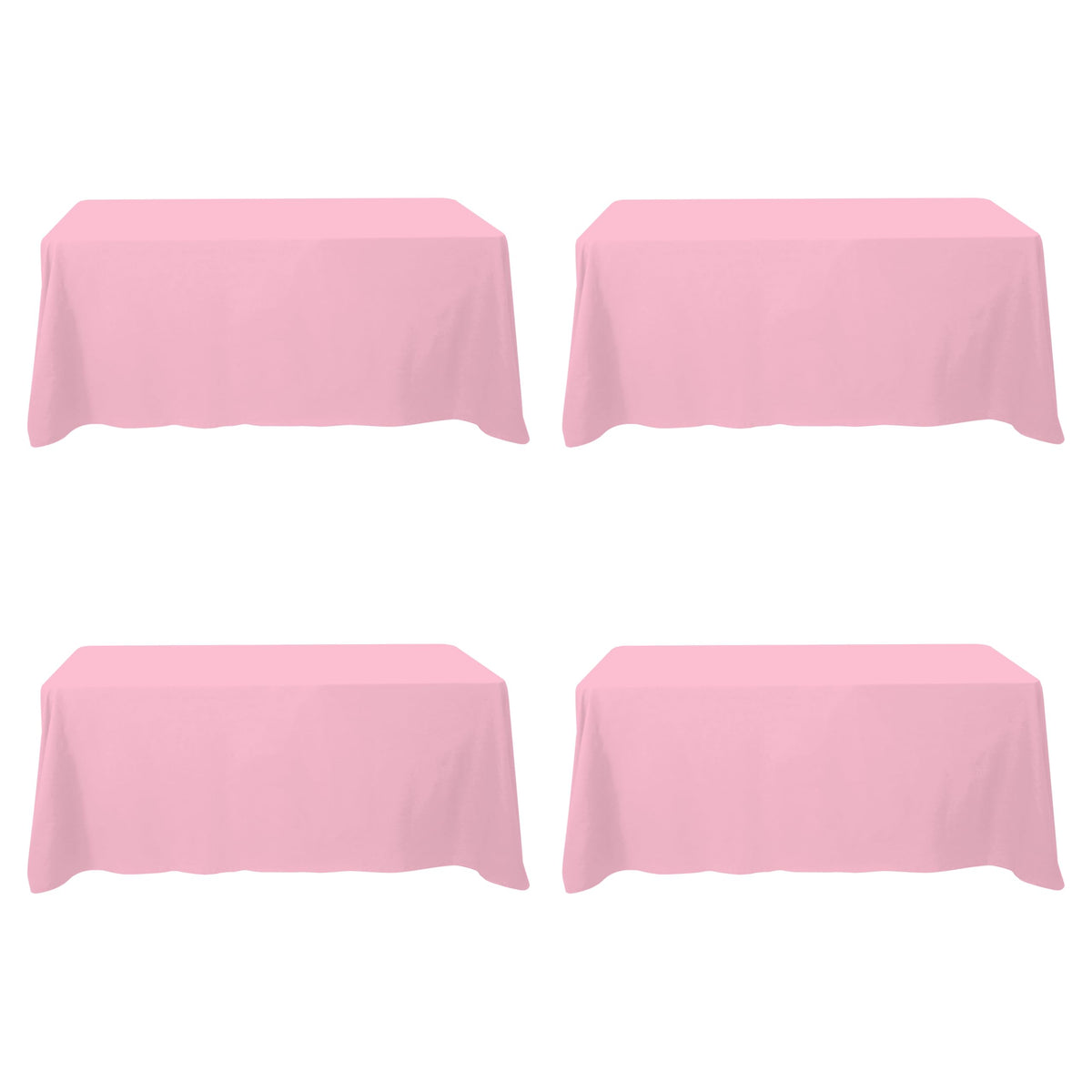 BRILLMAX 6 Pack Ivory Tablecloths 90x132 Inch for 6ft Rectangle Tables | 150 GSM Polyester Fabric, Floor Length Drop, Water, Stain & Wrinkle Resistant Cloth Cover for Wedding Reception Banquet Party
