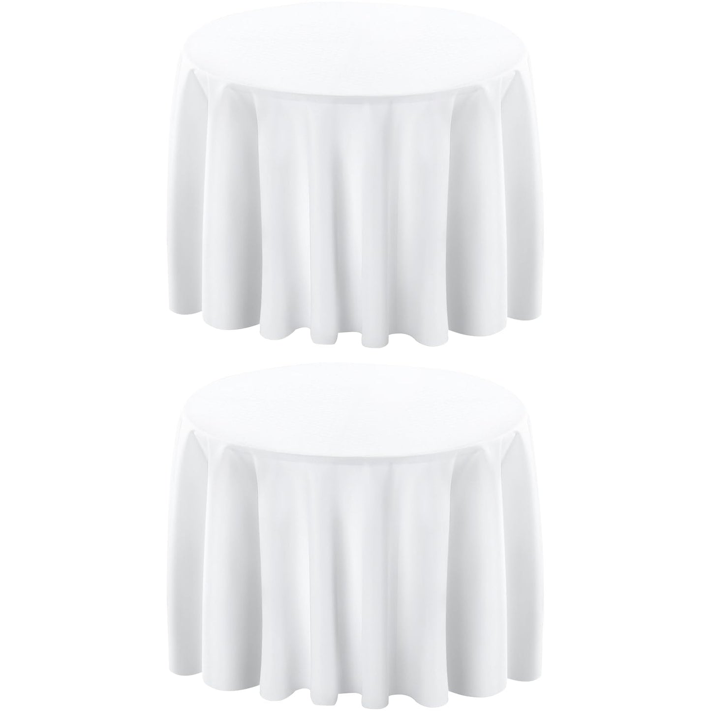 Surmente 10 Pack 132 Inch Black Tablecloths for Round Tables | Dining Table Cover Protector, Wrinkle Free, Washable Polyester Fabric, Round Table Cloth for Wedding, Banquet, Restaurant
