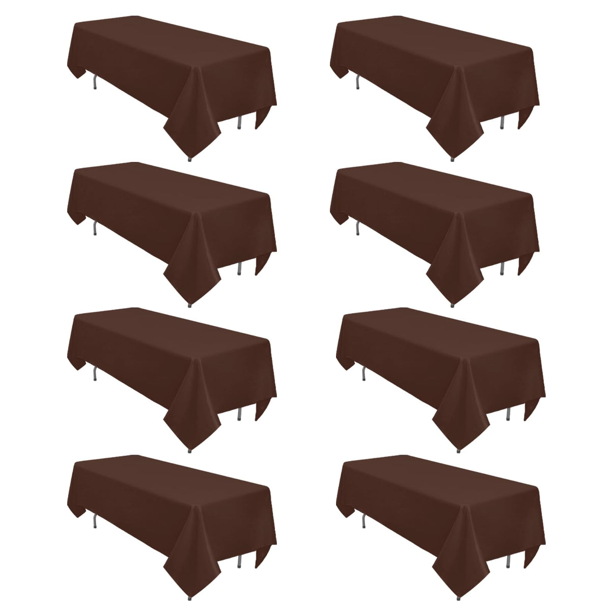 8 Packs 90 Inch White Round Tablecloth | Polyester Fabric, Wrinkle Resistant, For 3Ft-5Ft Round Table, Reusable, Washable Table Cloth, For Buffet Wedding Banquet