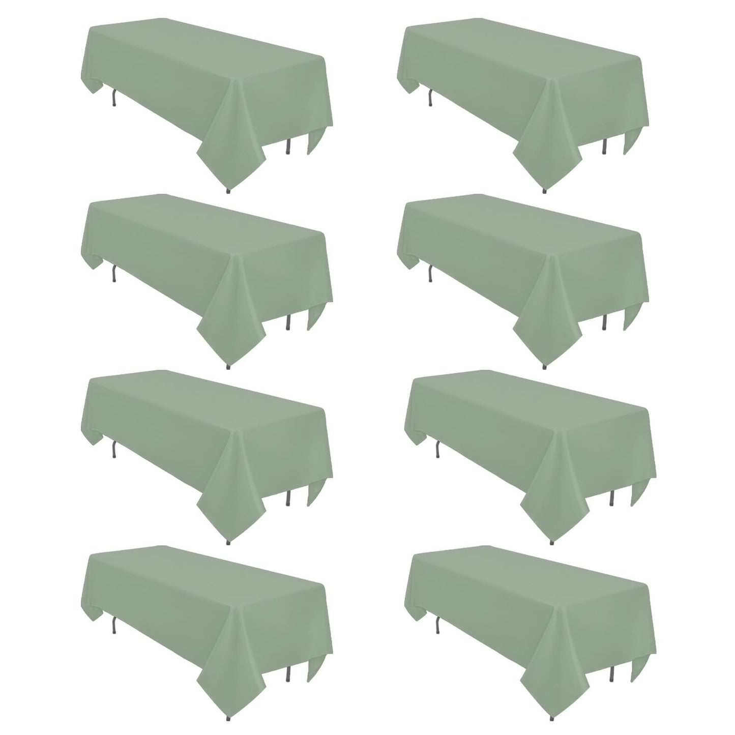 8 Packs 90 Inch White Round Tablecloth | Polyester Fabric, Wrinkle Resistant, For 3Ft-5Ft Round Table, Reusable, Washable Table Cloth, For Buffet Wedding Banquet