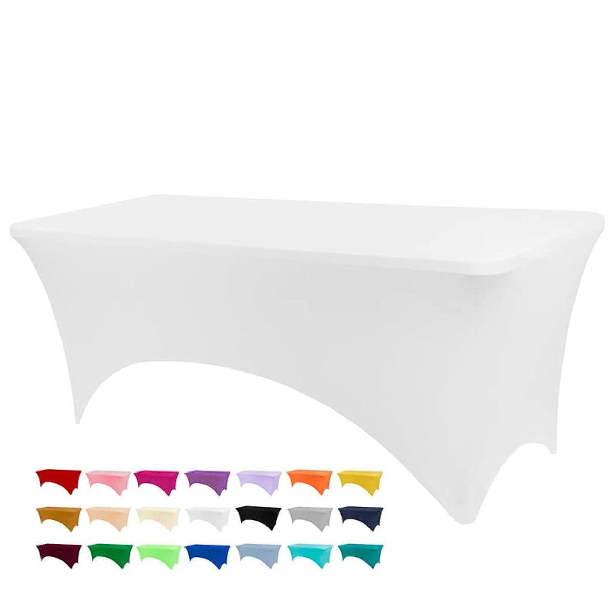 BDDC 6ft Stretch Spandex Fitted Table Cloth for 6 Foot Tables | GRS-Certified Eco-Friendly Fabric, Elastic Fit Rectangle Tablecloth, Washable, Wrinkle-Free, For Events & Parties