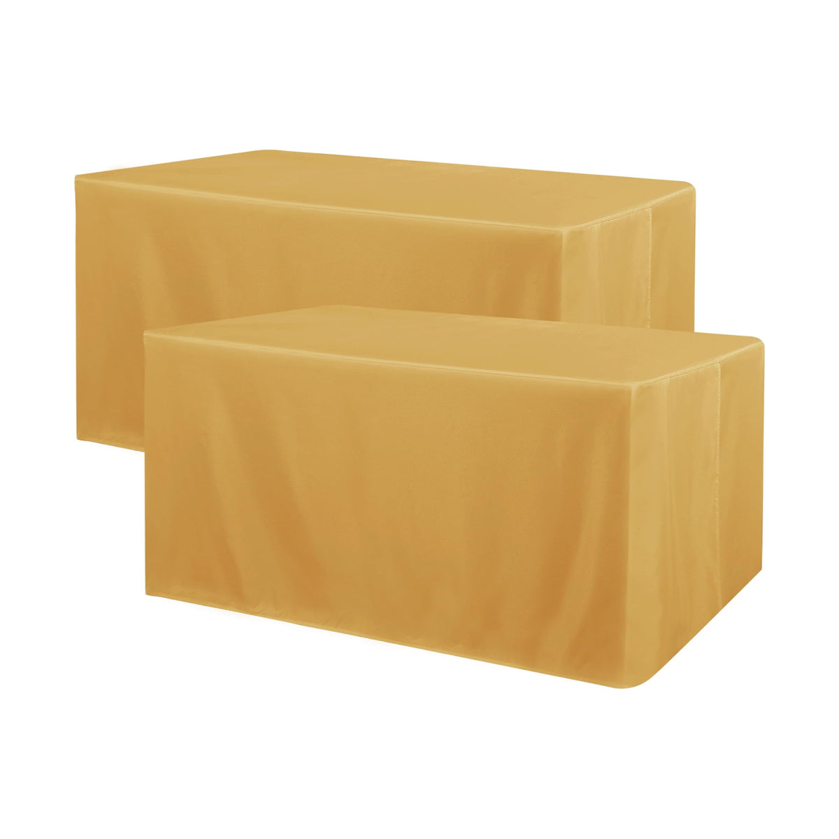 Obstal 2 Pack Table Clothes for 6 Foot Rectangle Tables - Water Resistant Washable Fabric Polyester Rectangle Table Cover Protector for Wedding, Banquet and Trade Shows, 72L x 30W x 30H Inches, White | Water Resistant Washable Fabric Polyester Rectangle T