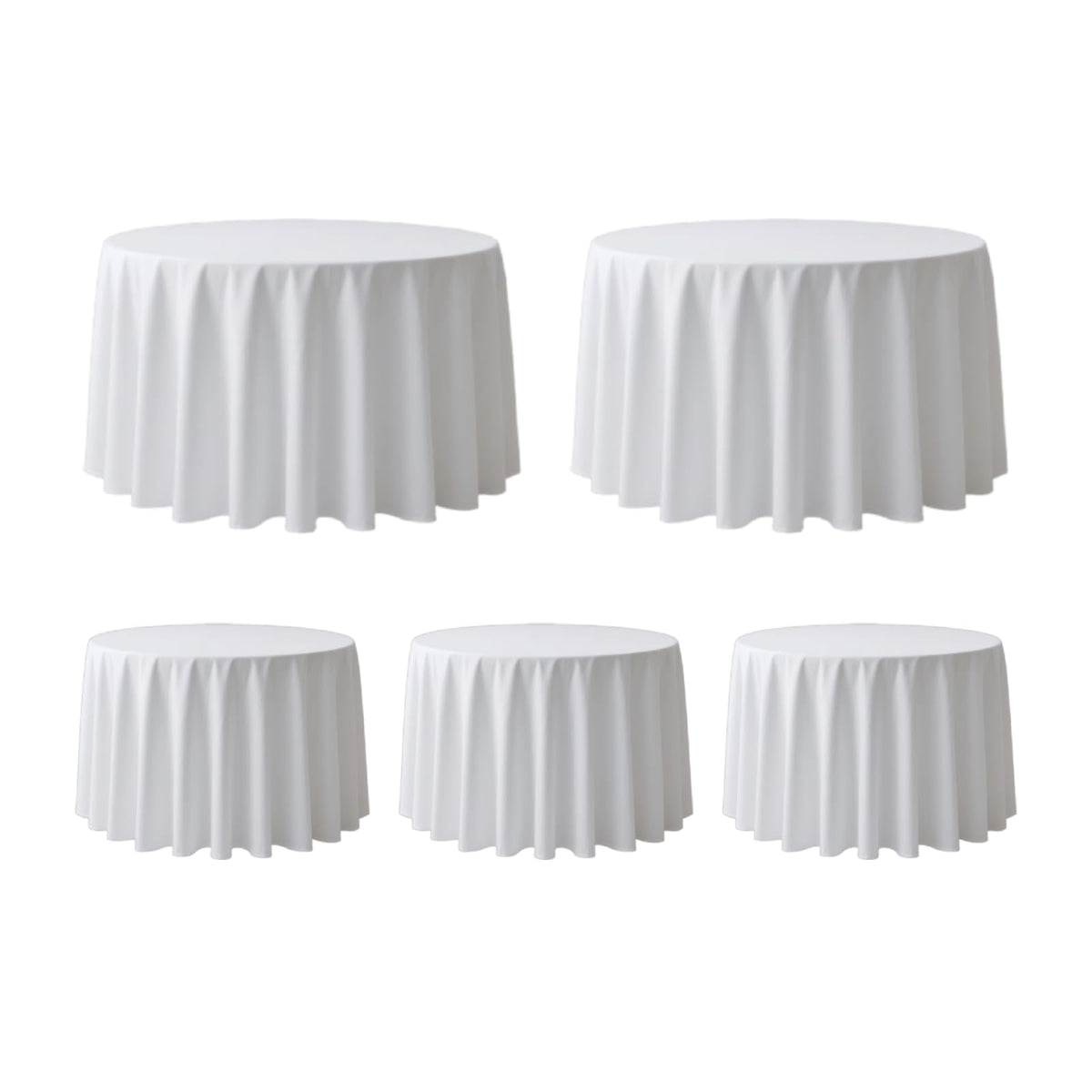 Surmente 10 Pack 132 Inch Black Tablecloths for Round Tables | Dining Table Cover Protector, Wrinkle Free, Washable Polyester Fabric, Round Table Cloth for Wedding, Banquet, Restaurant