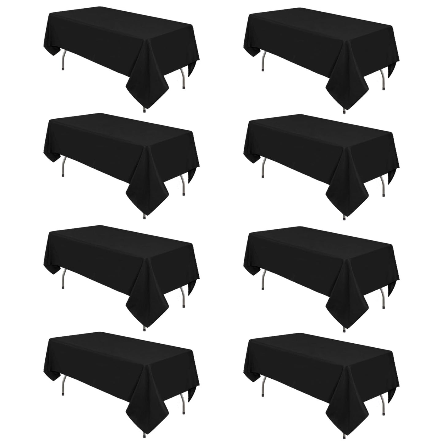 120 Inch White Round Tablecloth, 8 Pack | Wrinkle Resistant, For 4Ft-7Ft Round Table, Polyester Fabric, Washable Table Cloth, For Dining Wedding Party Buffet