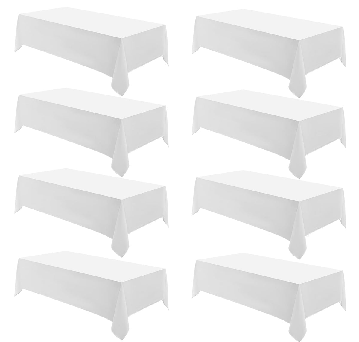 1 Pack White Rectangle Tablecloths 60x84 Inch for 4ft Tables | Washable Decorative Linen Polyester Table Cover for Dining Tables, Banquets Buffets Parties and Weddings
