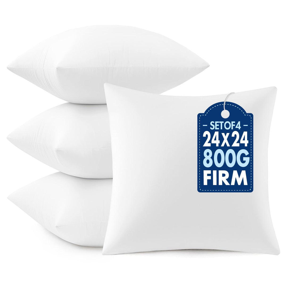 MIULEE 20x20 Throw Pillows Inserts 2 Pack, Decorative Pillows for Couch Bed | 100% Virgin Filling, Full and Fluffy, Lumbar, Back and Neck Support