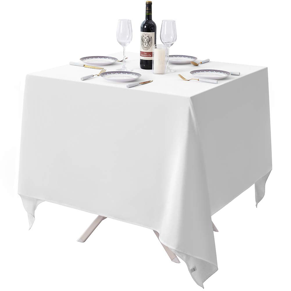 Surmente 10 Pack 132 Inch Black Tablecloths for Round Tables | Dining Table Cover Protector, Wrinkle Free, Washable Polyester Fabric, Round Table Cloth for Wedding, Banquet, Restaurant