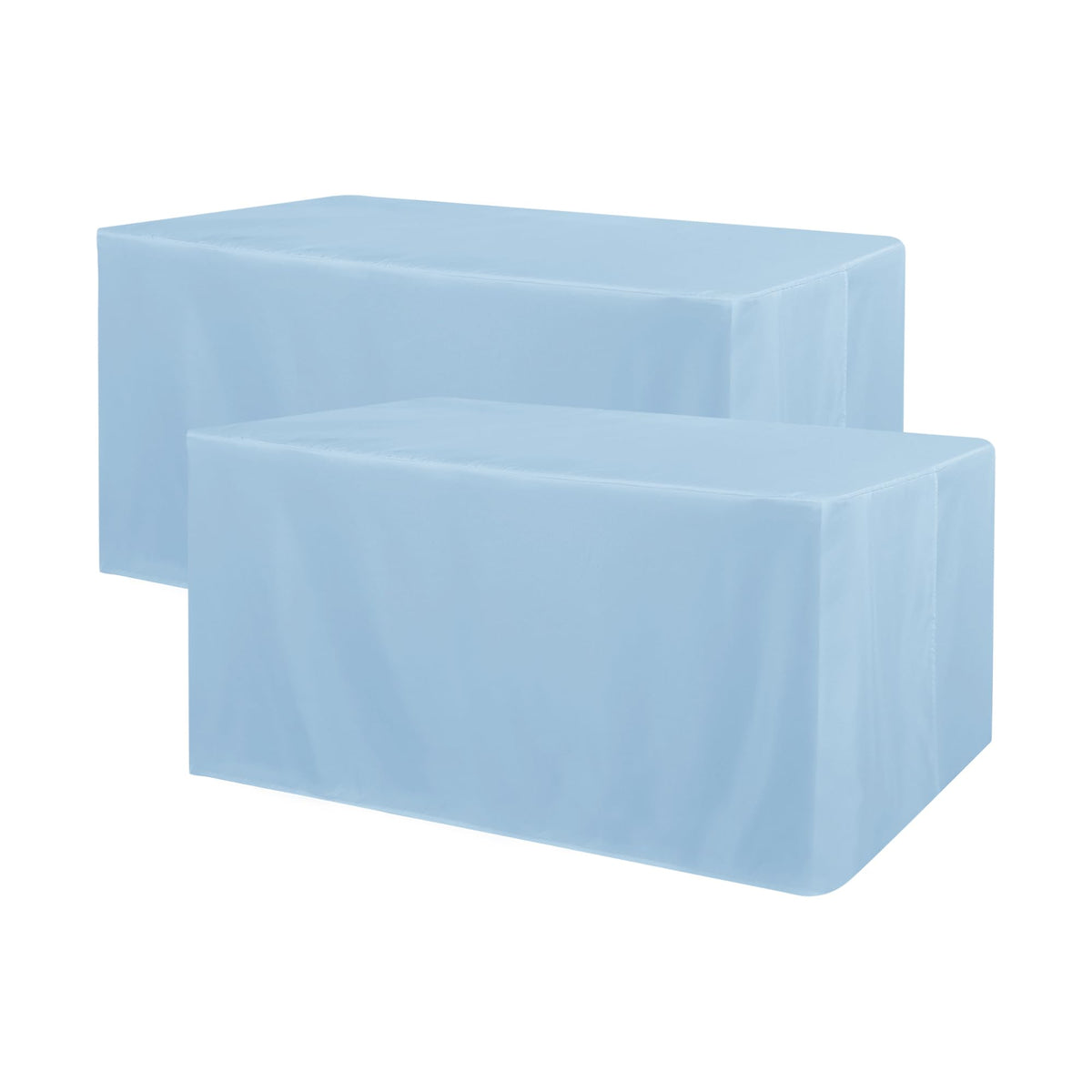 Obstal 2 Pack Table Clothes for 6 Foot Rectangle Tables - Water Resistant Washable Fabric Polyester Rectangle Table Cover Protector for Wedding, Banquet and Trade Shows, 72L x 30W x 30H Inches, White | Water Resistant Washable Fabric Polyester Rectangle T