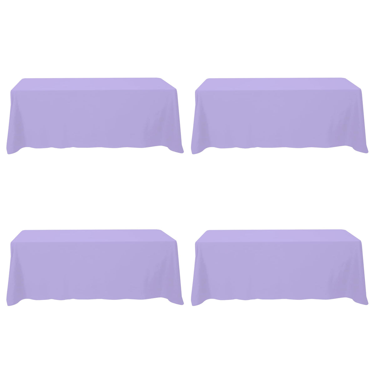 BRILLMAX 6 Pack Ivory Tablecloths 90x132 Inch for 6ft Rectangle Tables | 150 GSM Polyester Fabric, Floor Length Drop, Water, Stain & Wrinkle Resistant Cloth Cover for Wedding Reception Banquet Party