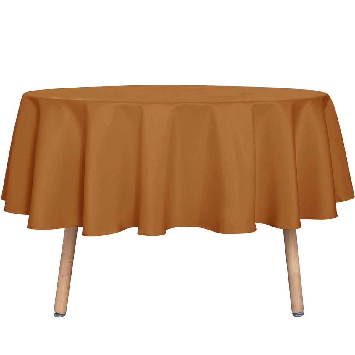 sancua White Round Tablecloth 60 Inch Diameter for 20-48 Inch Tables | Water Resistant Spill Proof, Washable Polyester Cloth Decorative Fabric Cover, For Dining, Buffet Parties and Camping