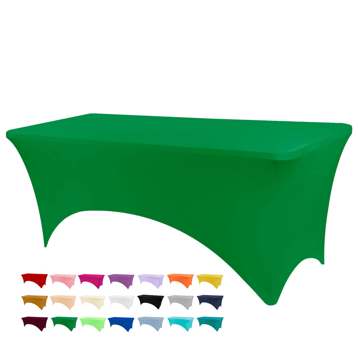 BDDC 6ft Stretch Spandex Fitted Table Cloth for 6 Foot Tables | GRS-Certified Eco-Friendly Fabric, Elastic Fit Rectangle Tablecloth, Washable, Wrinkle-Free, For Events & Parties