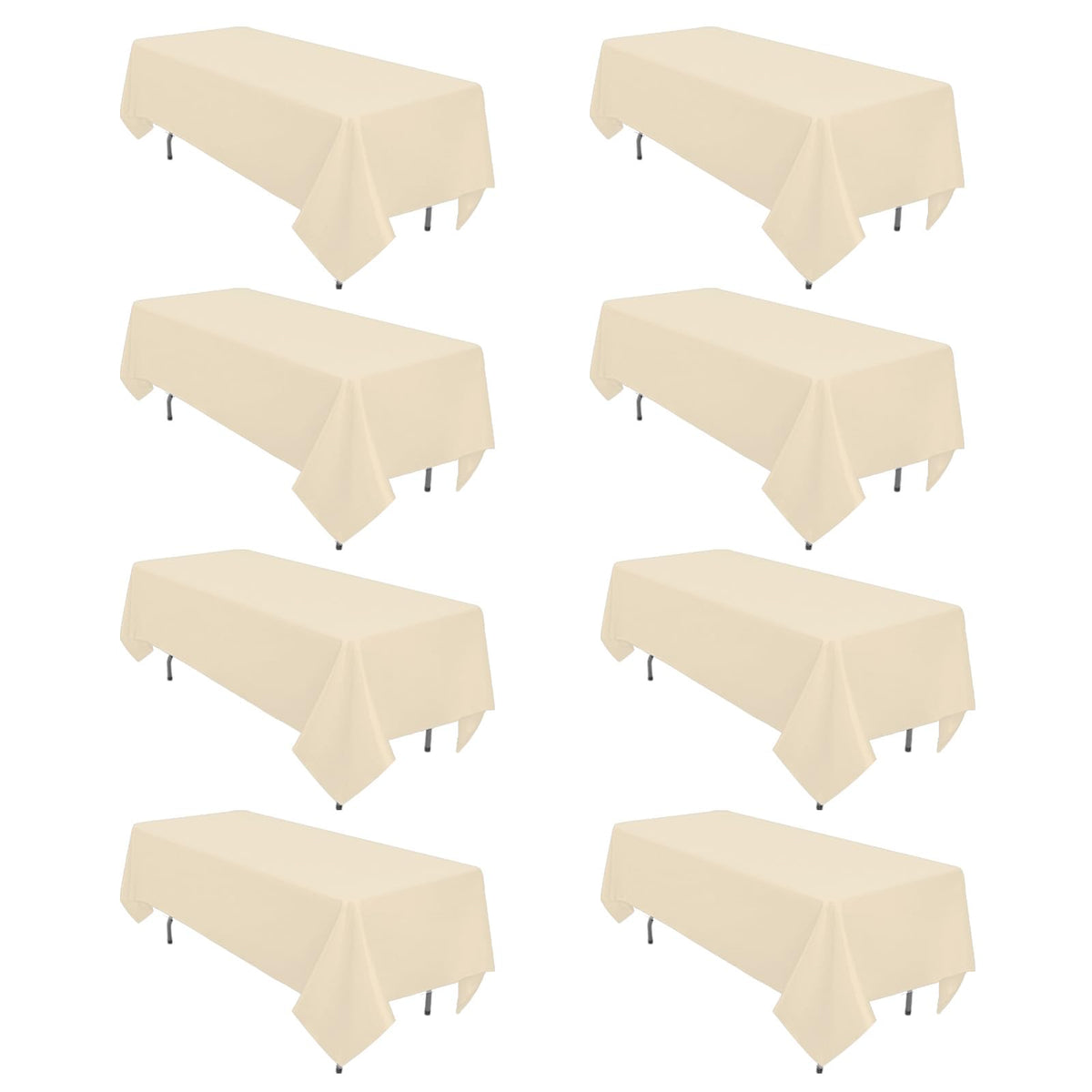 8 Packs 90 Inch White Round Tablecloth | Polyester Fabric, Wrinkle Resistant, For 3Ft-5Ft Round Table, Reusable, Washable Table Cloth, For Buffet Wedding Banquet