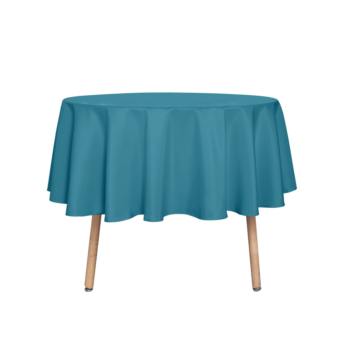 sancua White Round Tablecloth 60 Inch Diameter for 20-48 Inch Tables | Water Resistant Spill Proof, Washable Polyester Cloth Decorative Fabric Cover, For Dining, Buffet Parties and Camping