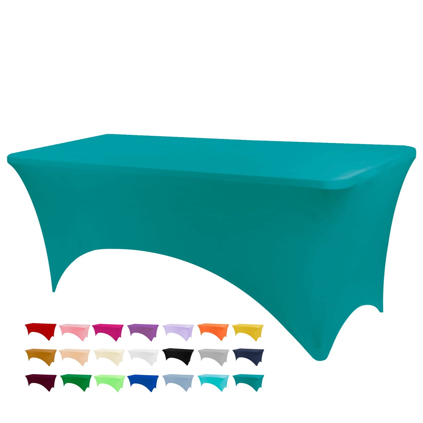 BDDC 6ft Stretch Spandex Fitted Table Cloth for 6 Foot Tables | GRS-Certified Eco-Friendly Fabric, Elastic Fit Rectangle Tablecloth, Washable, Wrinkle-Free, For Events & Parties