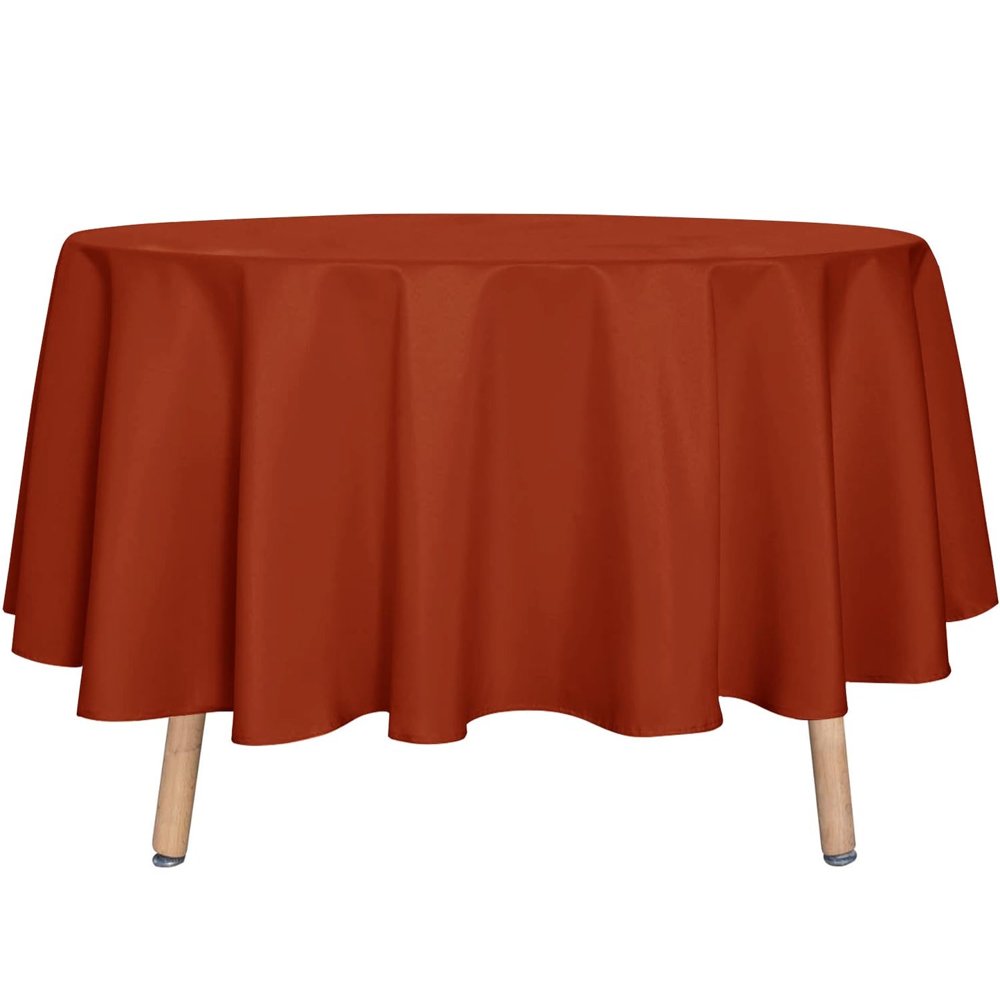 sancua White Round Tablecloth 60 Inch Diameter for 20-48 Inch Tables | Water Resistant Spill Proof, Washable Polyester Cloth Decorative Fabric Cover, For Dining, Buffet Parties and Camping