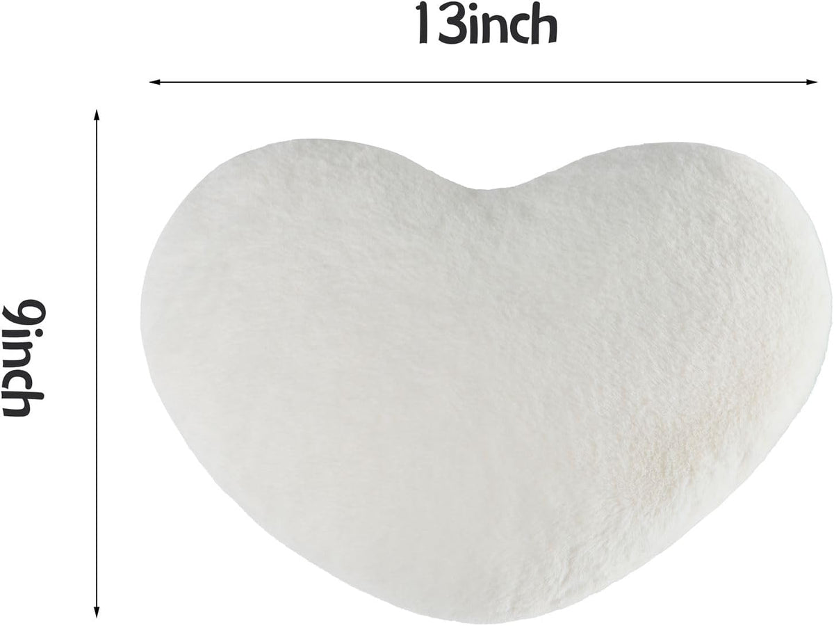 2PCS Throw Pillows Cute Room Decor Heart Pillow Home Decor Decorative Couch Pillows Bed Pillows Outdoor Pillows Valentine Gifts,White 9"*13"