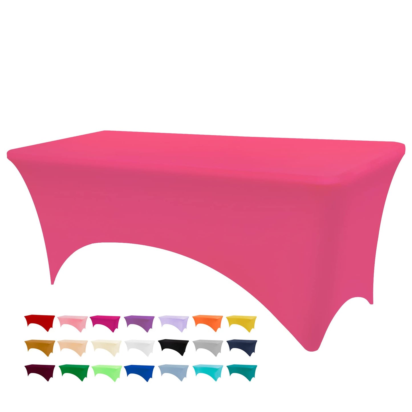 BDDC 6ft Stretch Spandex Fitted Table Cloth for 6 Foot Tables | GRS-Certified Eco-Friendly Fabric, Elastic Fit Rectangle Tablecloth, Washable, Wrinkle-Free, For Events & Parties