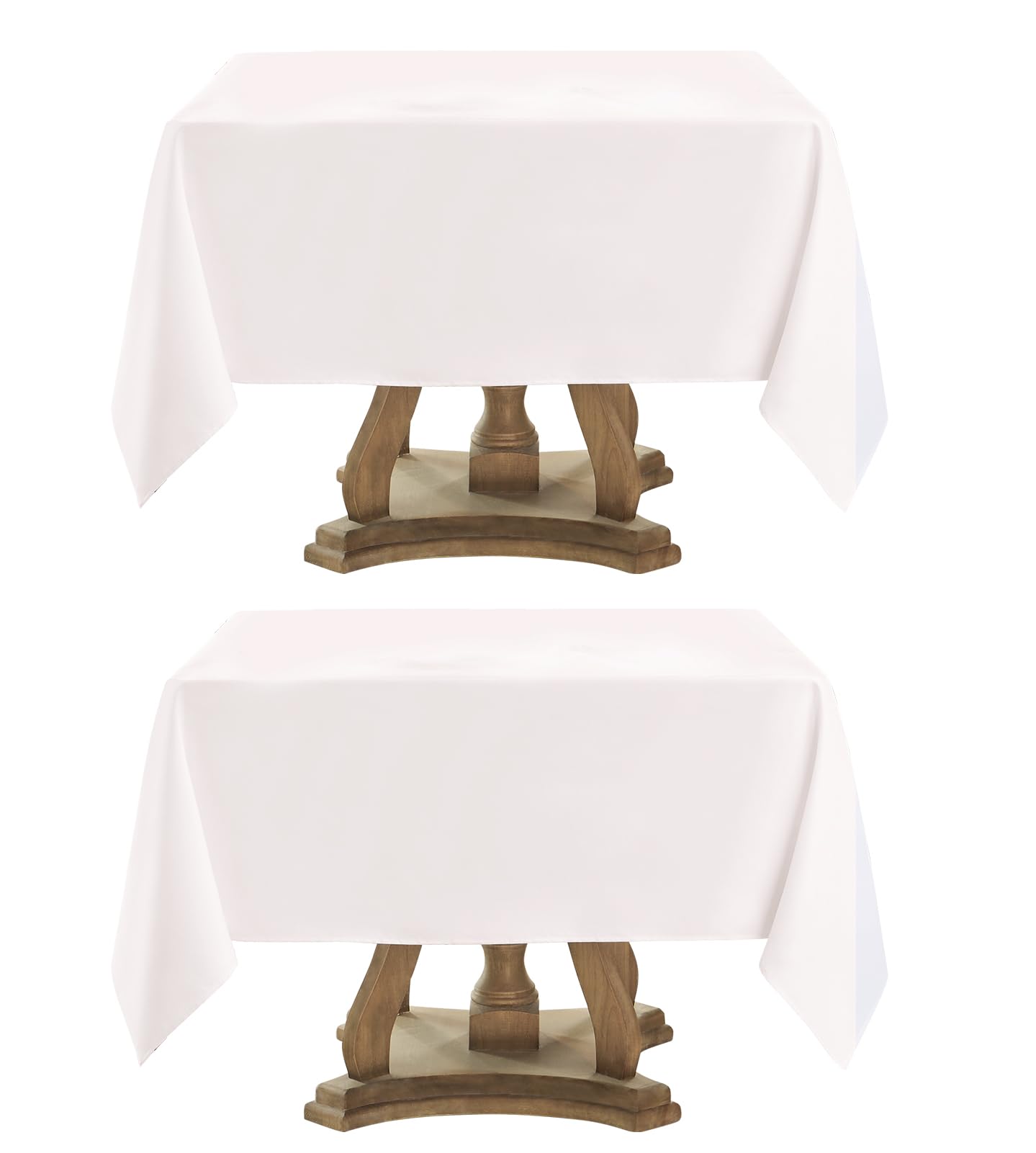 1 Pack White Rectangle Tablecloths 60x84 Inch for 4ft Tables | Washable Decorative Linen Polyester Table Cover for Dining Tables, Banquets Buffets Parties and Weddings