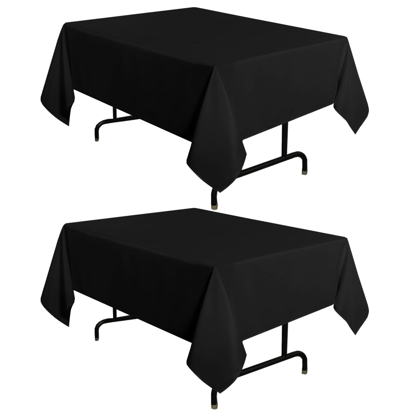 sancua 2 Pack White Table Cloth 60x102 Inch for 6 Feet Rectangle Tables | Stain and Wrinkle Resistant Washable Polyester Tablecloth Cover for Dining Tables, Wedding Buffet Parties and Camping