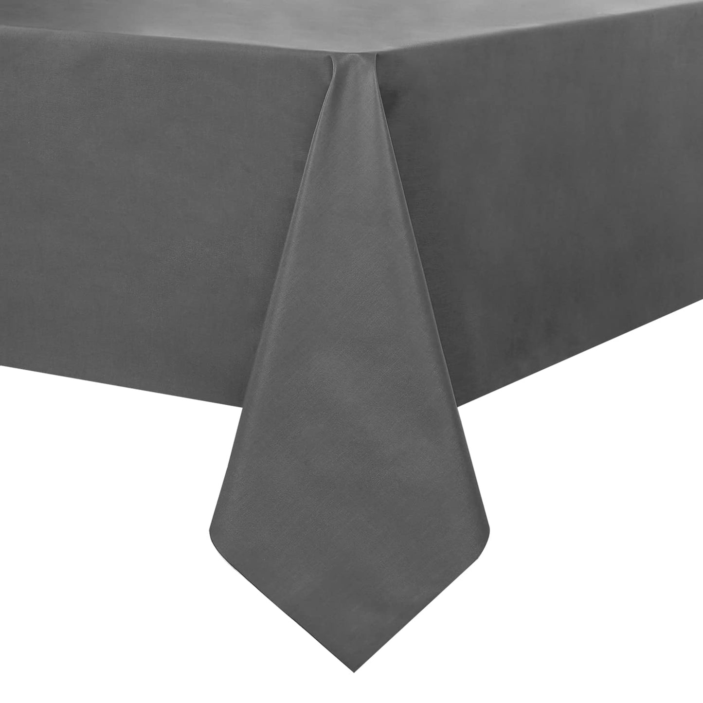 Romanstile 100% Waterproof PVC Tablecloth Rectangle, Outdoor Oil Spill Proof Stain Resistant Vinyl Table Cloth, Wipe Clean Plastic Table Covers for Kitchen/Dining/Parties - 54 x 78 Inch, Light Grey