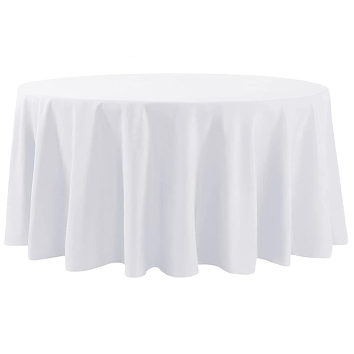 8 Pack Ivory Round Tablecloths 120 Inch for Dining Tables | Washable Decorative Linen Polyester Table Cover for Banquets Buffets Parties and Weddings