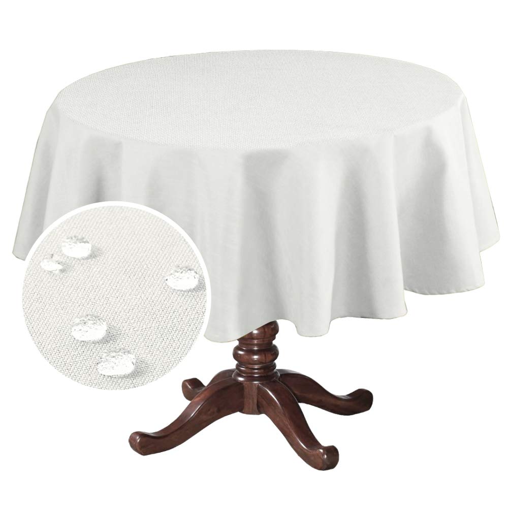 H.VERSAILTEX Linen Textured Table Cloths 60 x 120 Inch Premium Solid Tablecloth Spill-Proof Waterproof Table Cover for Dining Buffet Feature Extra Soft and Thick Fabric Wrinkle Free, Taupe