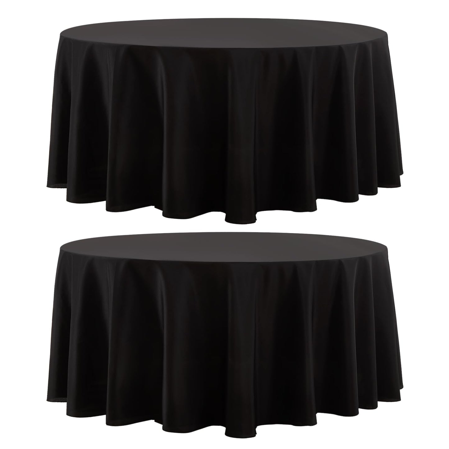 8 Pack Ivory Round Tablecloths 120 Inch for Dining Tables | Washable Decorative Linen Polyester Table Cover for Banquets Buffets Parties and Weddings