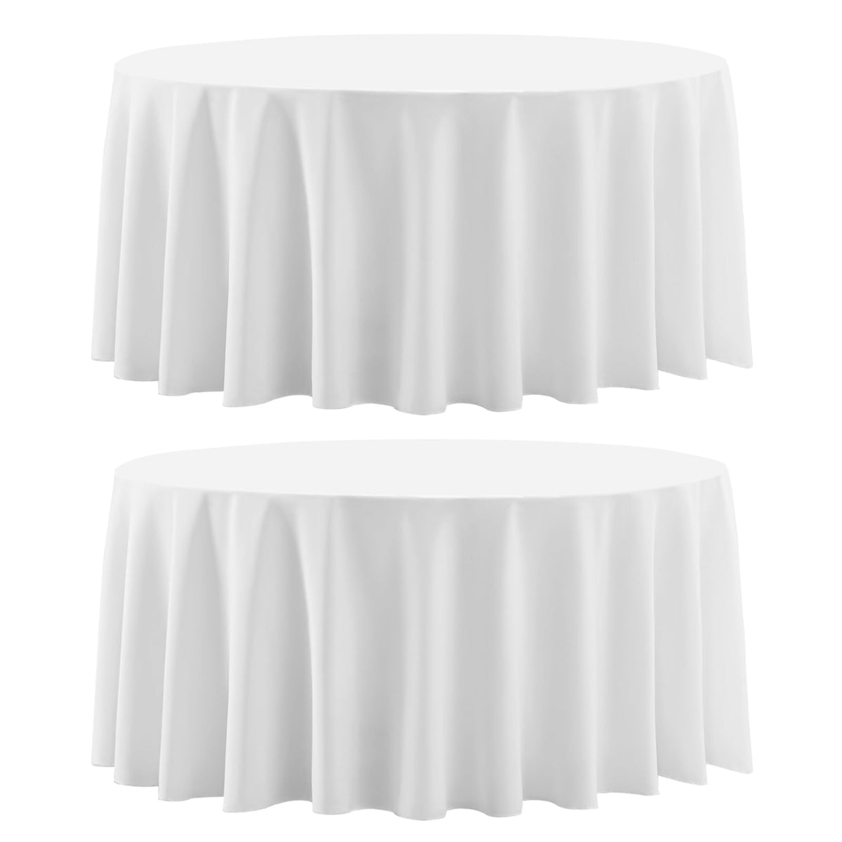 8 Pack Ivory Round Tablecloths 120 Inch for Dining Tables | Washable Decorative Linen Polyester Table Cover for Banquets Buffets Parties and Weddings