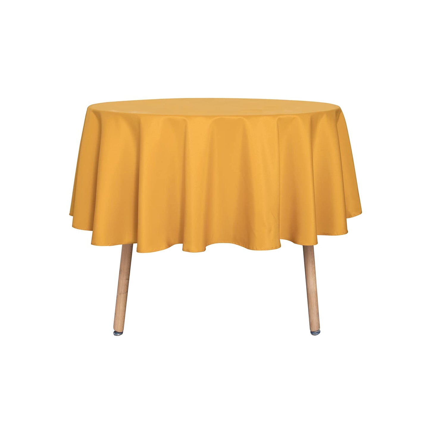 sancua White Round Tablecloth 60 Inch Diameter for 20-48 Inch Tables | Water Resistant Spill Proof, Washable Polyester Cloth Decorative Fabric Cover, For Dining, Buffet Parties and Camping