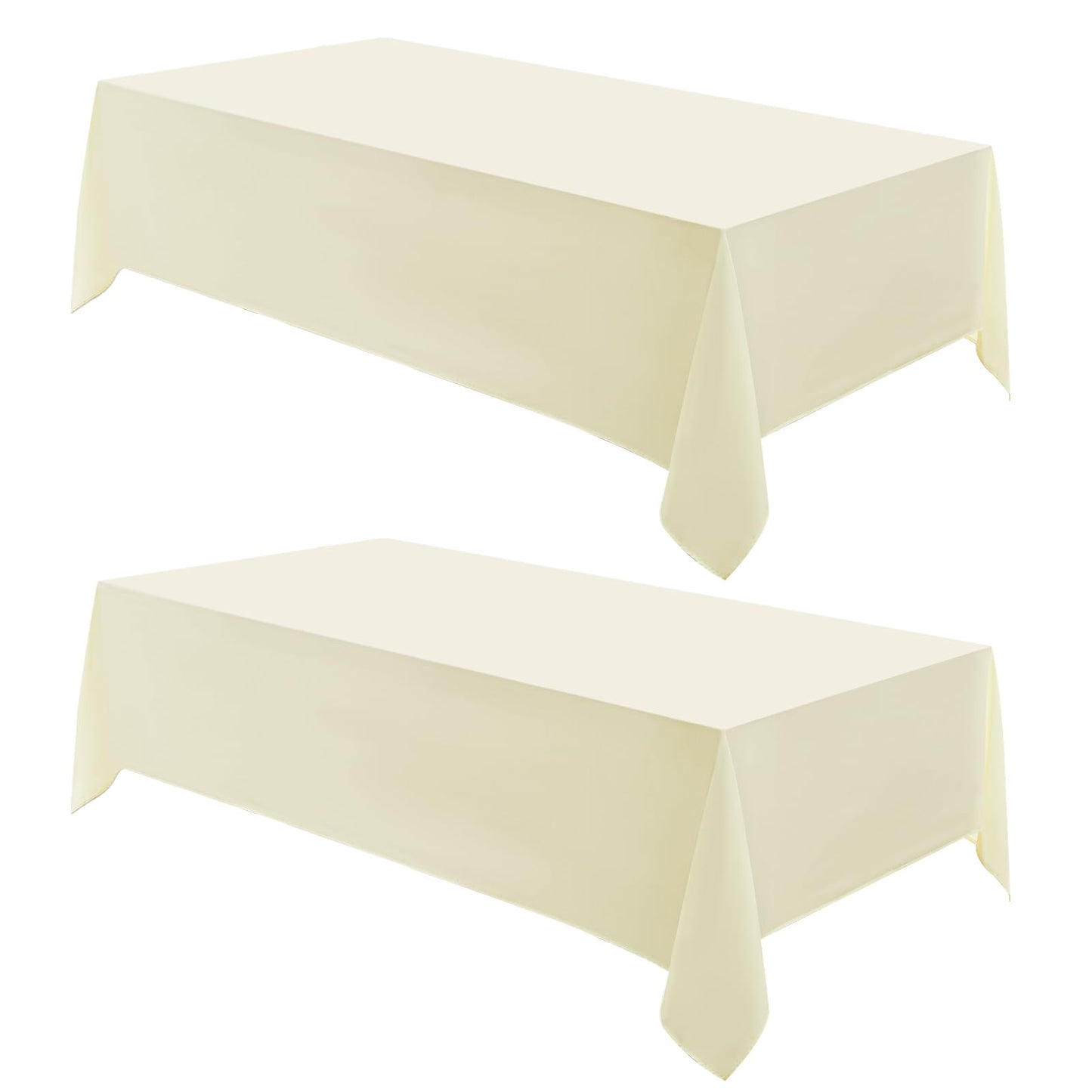 1 Pack White Rectangle Tablecloths 60x84 Inch for 4ft Tables | Washable Decorative Linen Polyester Table Cover for Dining Tables, Banquets Buffets Parties and Weddings