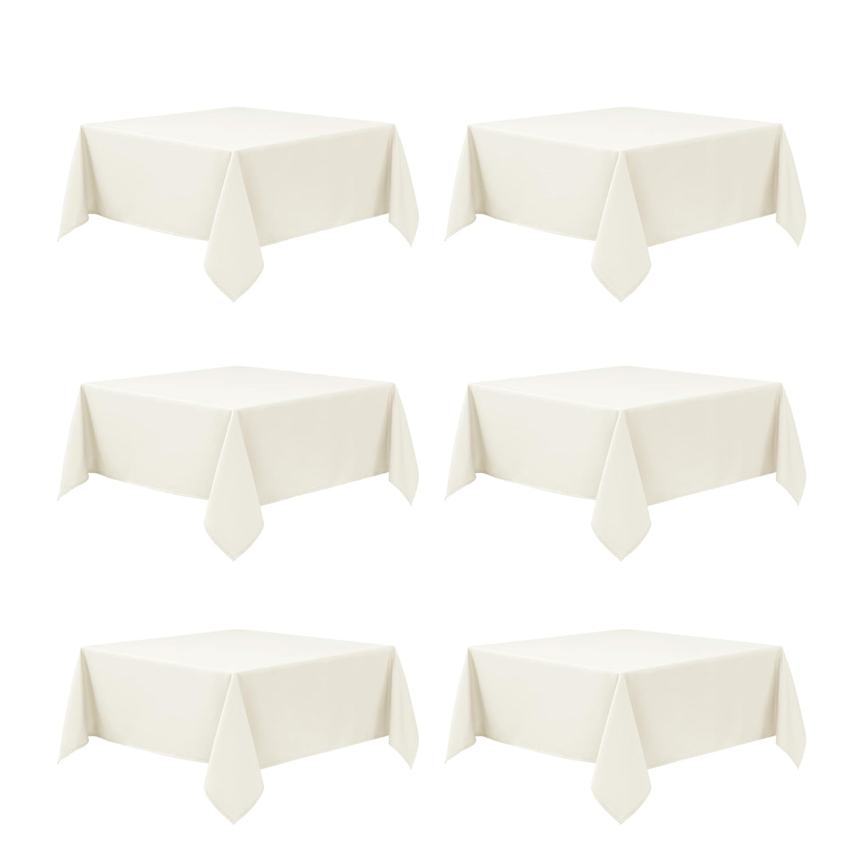 10-Pack White Tablecloths for Rectangle Tables, 60 x 102 Inches | Stain-Resistant Polyester Fabric for 6 Foot Tables - Washable Table Covers for Weddings, Banquets, Birthday, Parties, Events