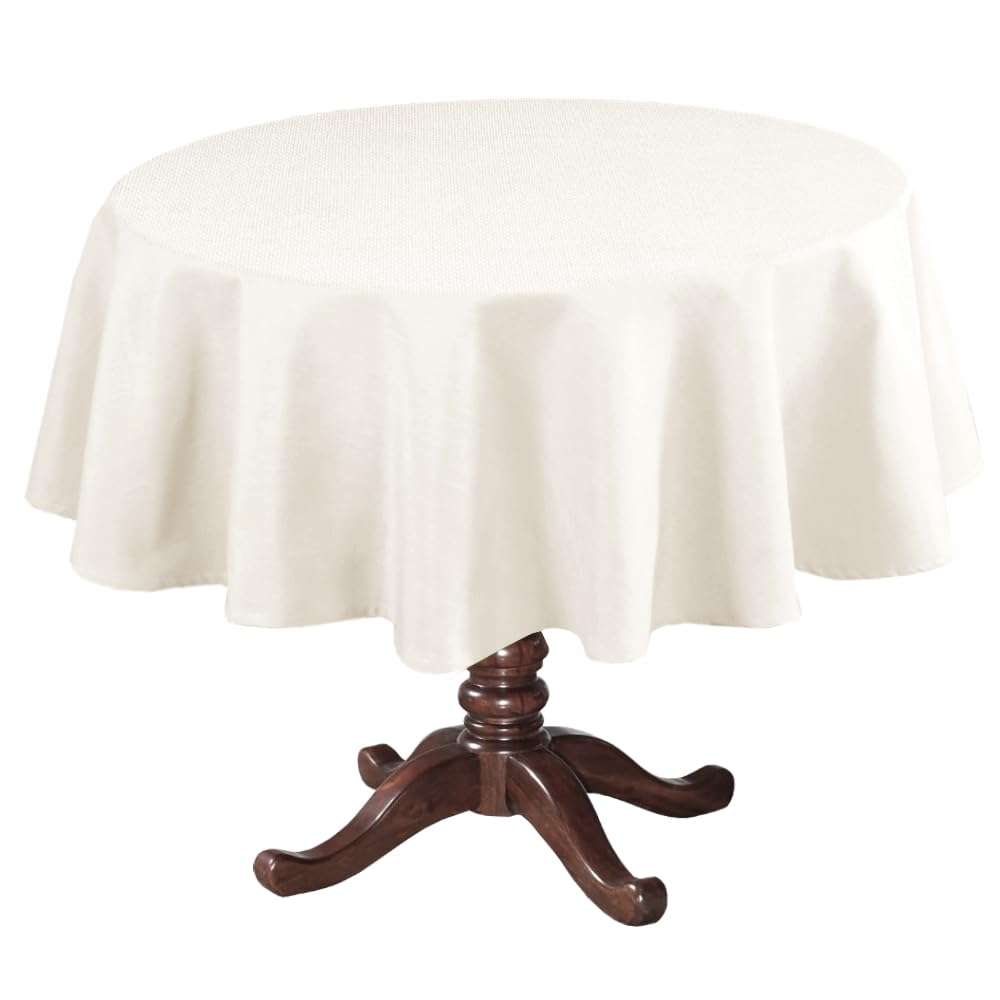 H.VERSAILTEX Linen Textured Table Cloths 60 x 120 Inch Premium Solid Tablecloth Spill-Proof Waterproof Table Cover for Dining Buffet Feature Extra Soft and Thick Fabric Wrinkle Free, Taupe