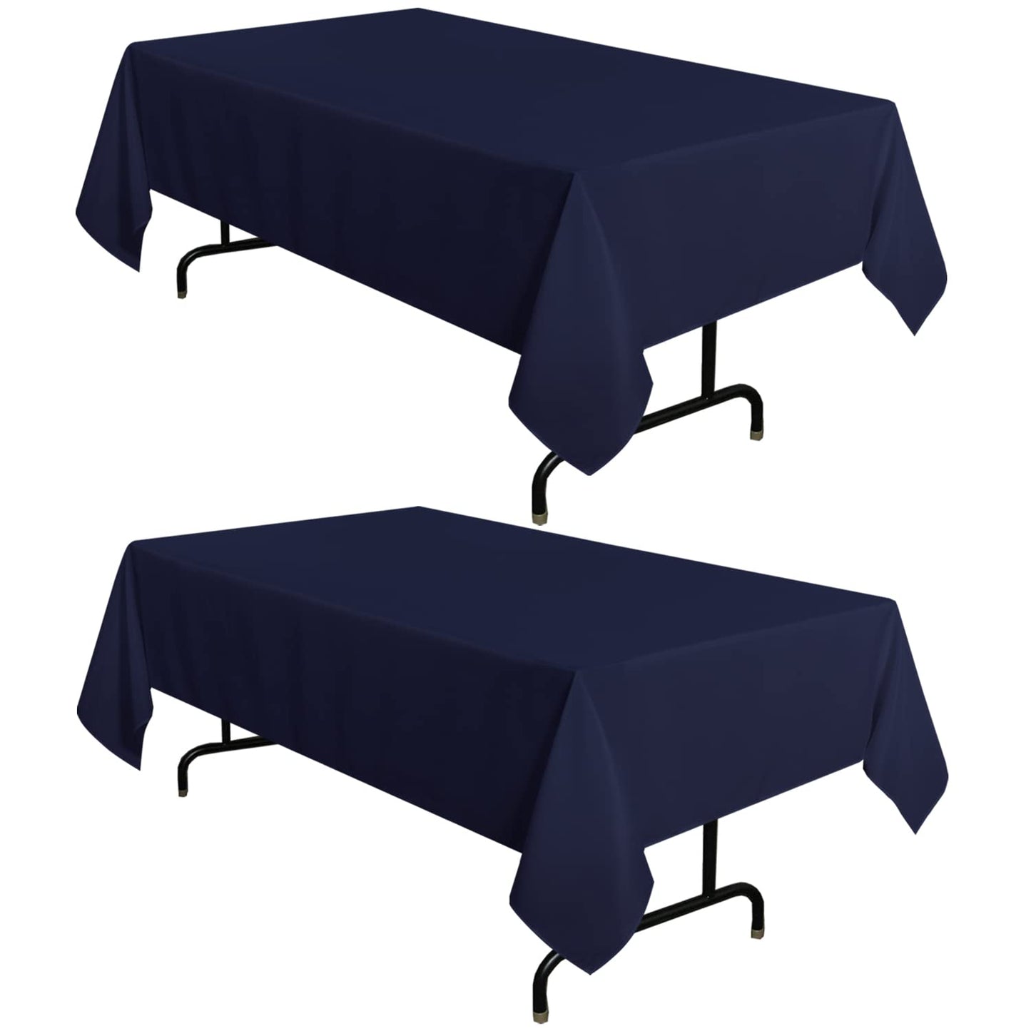 sancua 2 Pack White Table Cloth 60x102 Inch for 6 Feet Rectangle Tables | Stain and Wrinkle Resistant Washable Polyester Tablecloth Cover for Dining Tables, Wedding Buffet Parties and Camping