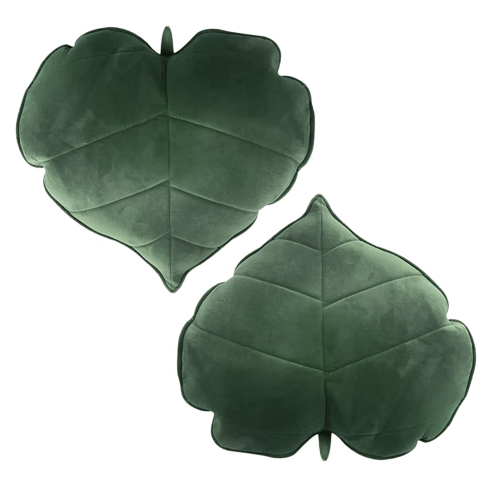 Teieas Leaf Throw Pillows Cute Novelty Plant Plush Cushion Backrest Pillow | Home decoration for car,bedroom,sofa,couch,living room,green 19.7in/50cm