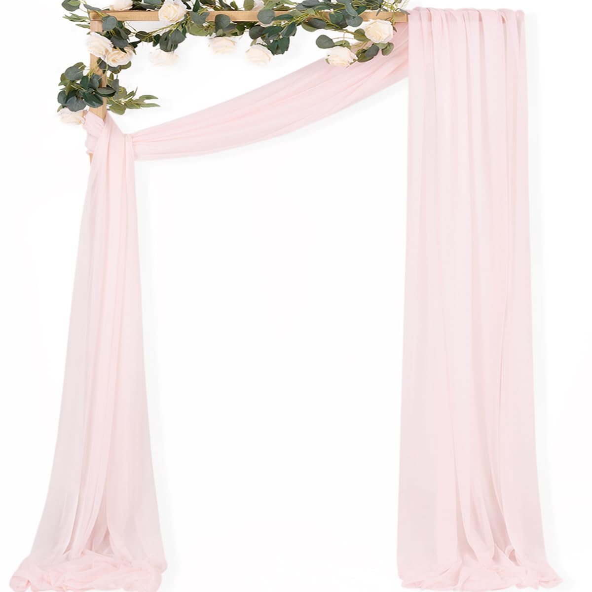 Sheer Gauze Wedding Arch Draping Fabric 29" x 20 FT 4 Panel Sage Green | Shimmery Gauze Drapes, Airy Backdrop Curtains, 6.6 Yard Outdoor Drapery Panels, Photo Background, Wedding Church Events Decor