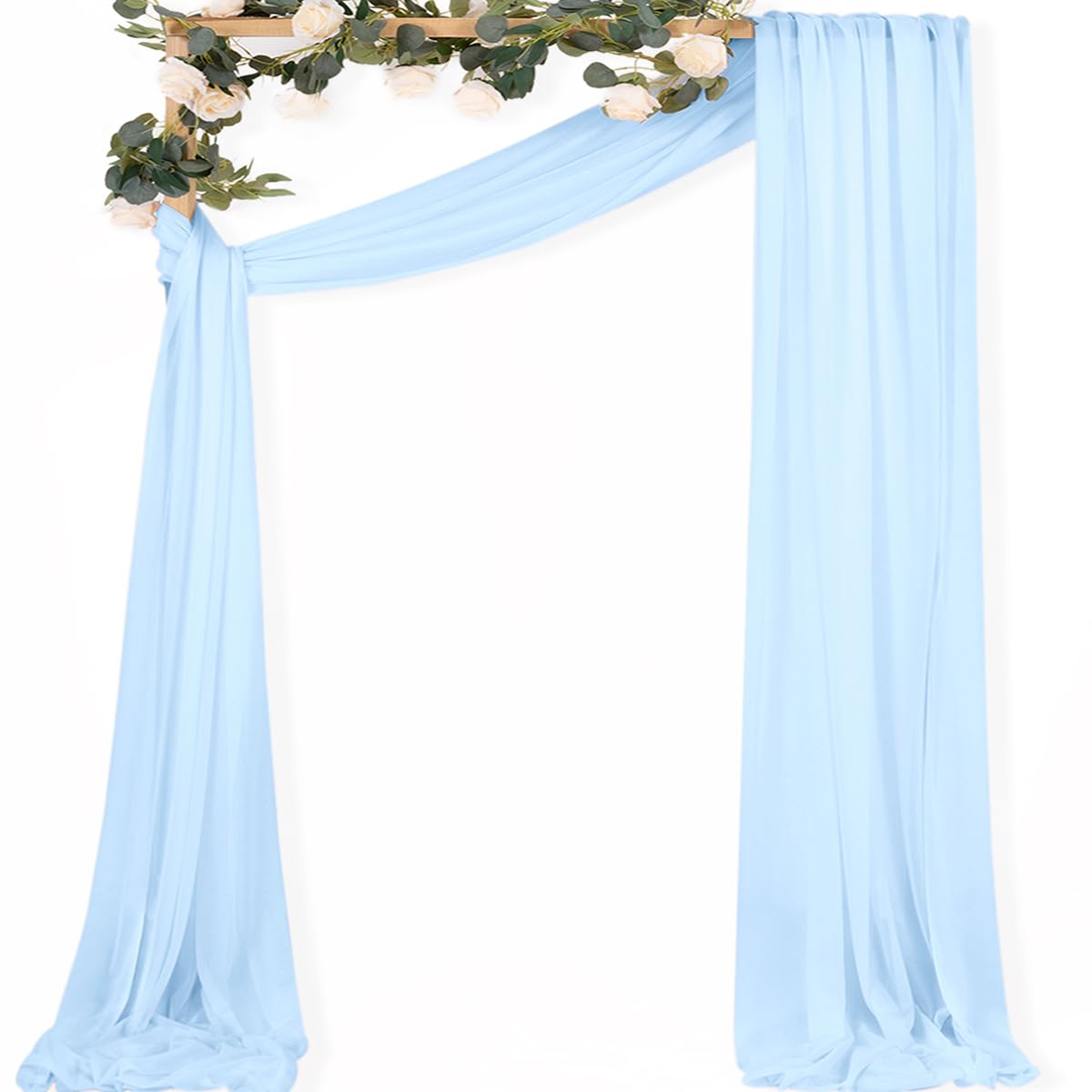 Sheer Gauze Wedding Arch Draping Fabric 29" x 20 FT 4 Panel Sage Green | Shimmery Gauze Drapes, Airy Backdrop Curtains, 6.6 Yard Outdoor Drapery Panels, Photo Background, Wedding Church Events Decor