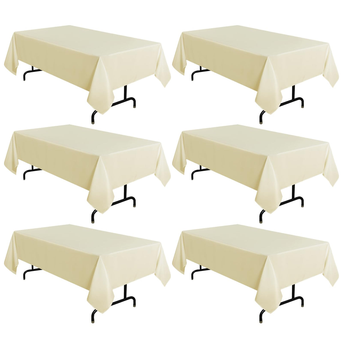 sancua 2 Pack White Table Cloth 60x102 Inch for 6 Feet Rectangle Tables | Stain and Wrinkle Resistant Washable Polyester Tablecloth Cover for Dining Tables, Wedding Buffet Parties and Camping