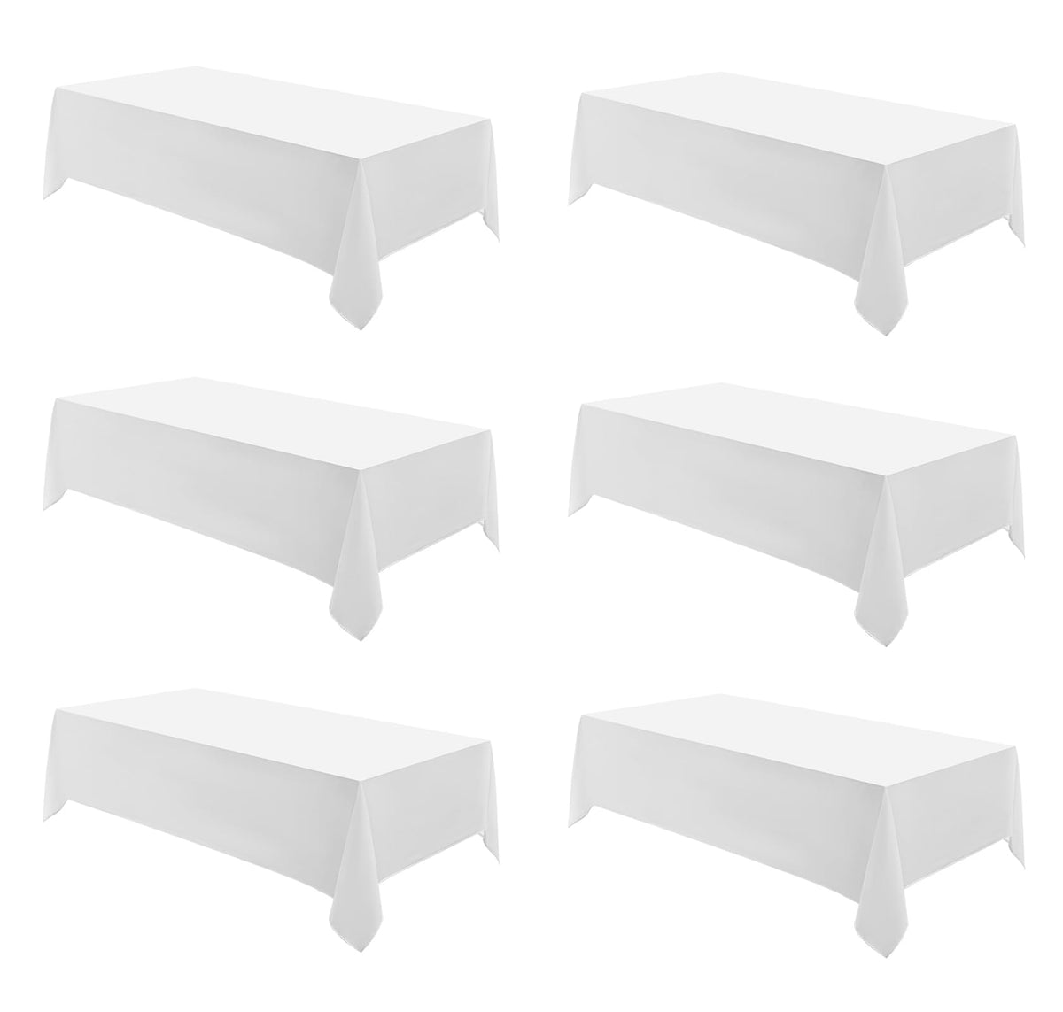 1 Pack White Rectangle Tablecloths 60x84 Inch for 4ft Tables | Washable Decorative Linen Polyester Table Cover for Dining Tables, Banquets Buffets Parties and Weddings