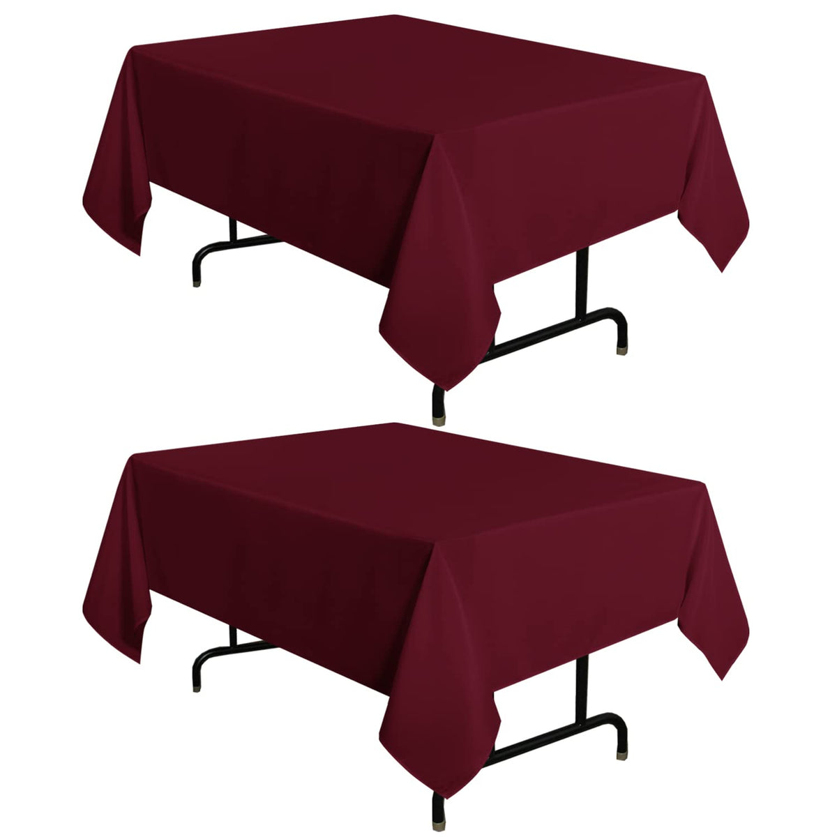 sancua 2 Pack White Table Cloth 60x102 Inch for 6 Feet Rectangle Tables | Stain and Wrinkle Resistant Washable Polyester Tablecloth Cover for Dining Tables, Wedding Buffet Parties and Camping
