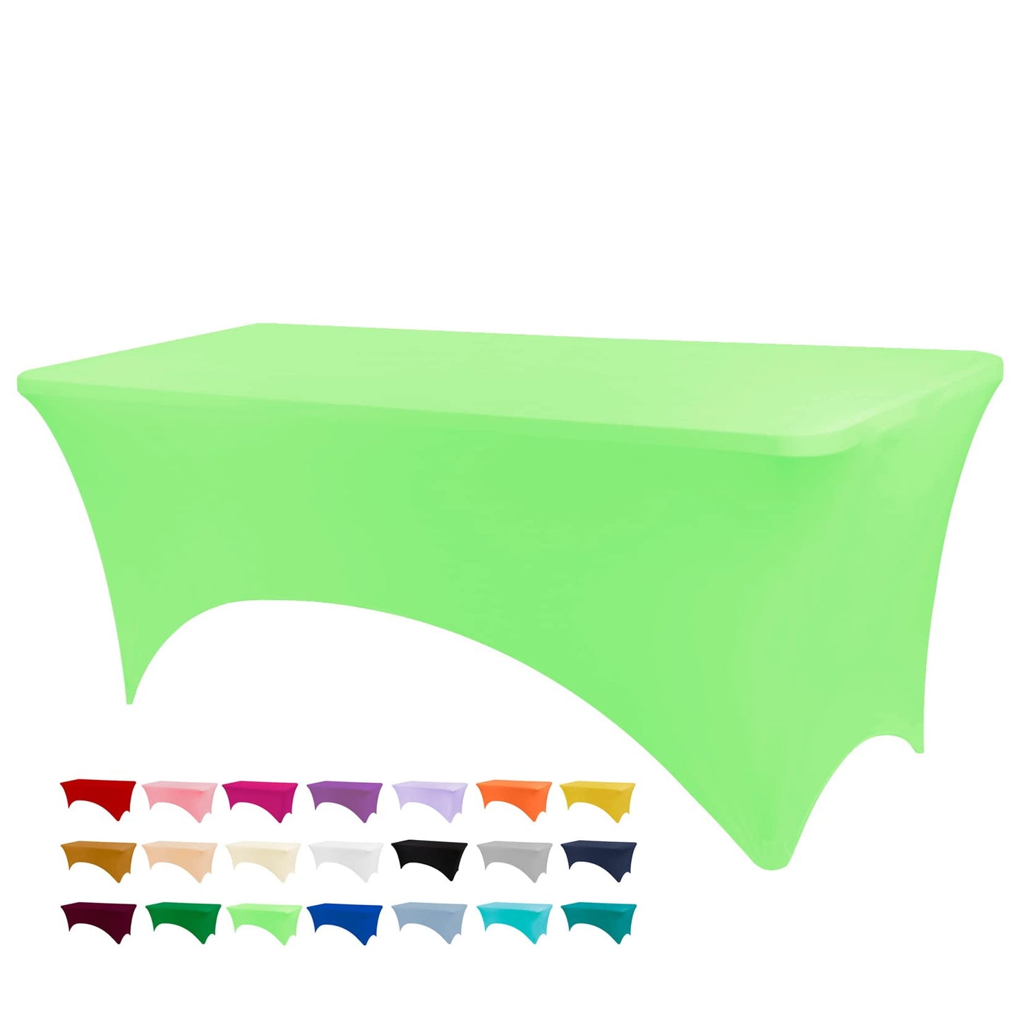 BDDC 6ft Stretch Spandex Fitted Table Cloth for 6 Foot Tables | GRS-Certified Eco-Friendly Fabric, Elastic Fit Rectangle Tablecloth, Washable, Wrinkle-Free, For Events & Parties