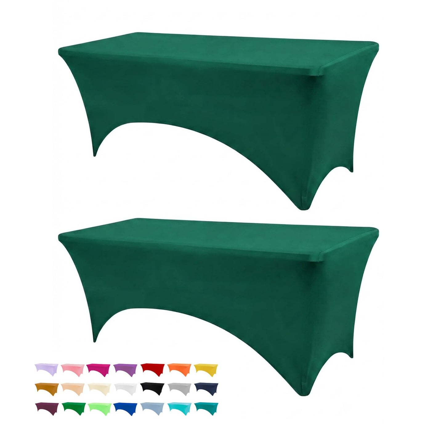 BDDC 6ft Stretch Spandex Fitted Table Cloth for 6 Foot Tables | GRS-Certified Eco-Friendly Fabric, Elastic Fit Rectangle Tablecloth, Washable, Wrinkle-Free, For Events & Parties