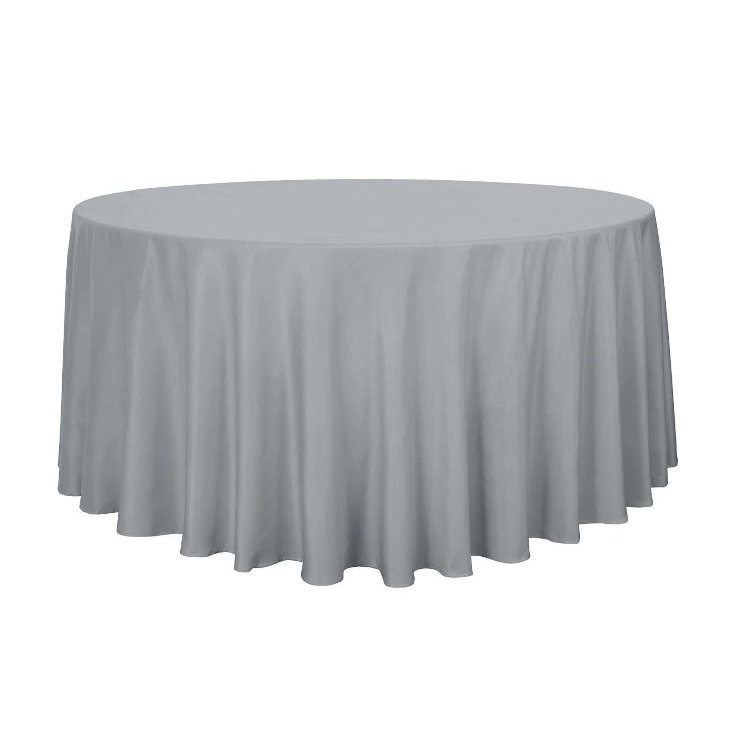 sancua White Round Tablecloth 60 Inch Diameter for 20-48 Inch Tables | Water Resistant Spill Proof, Washable Polyester Cloth Decorative Fabric Cover, For Dining, Buffet Parties and Camping