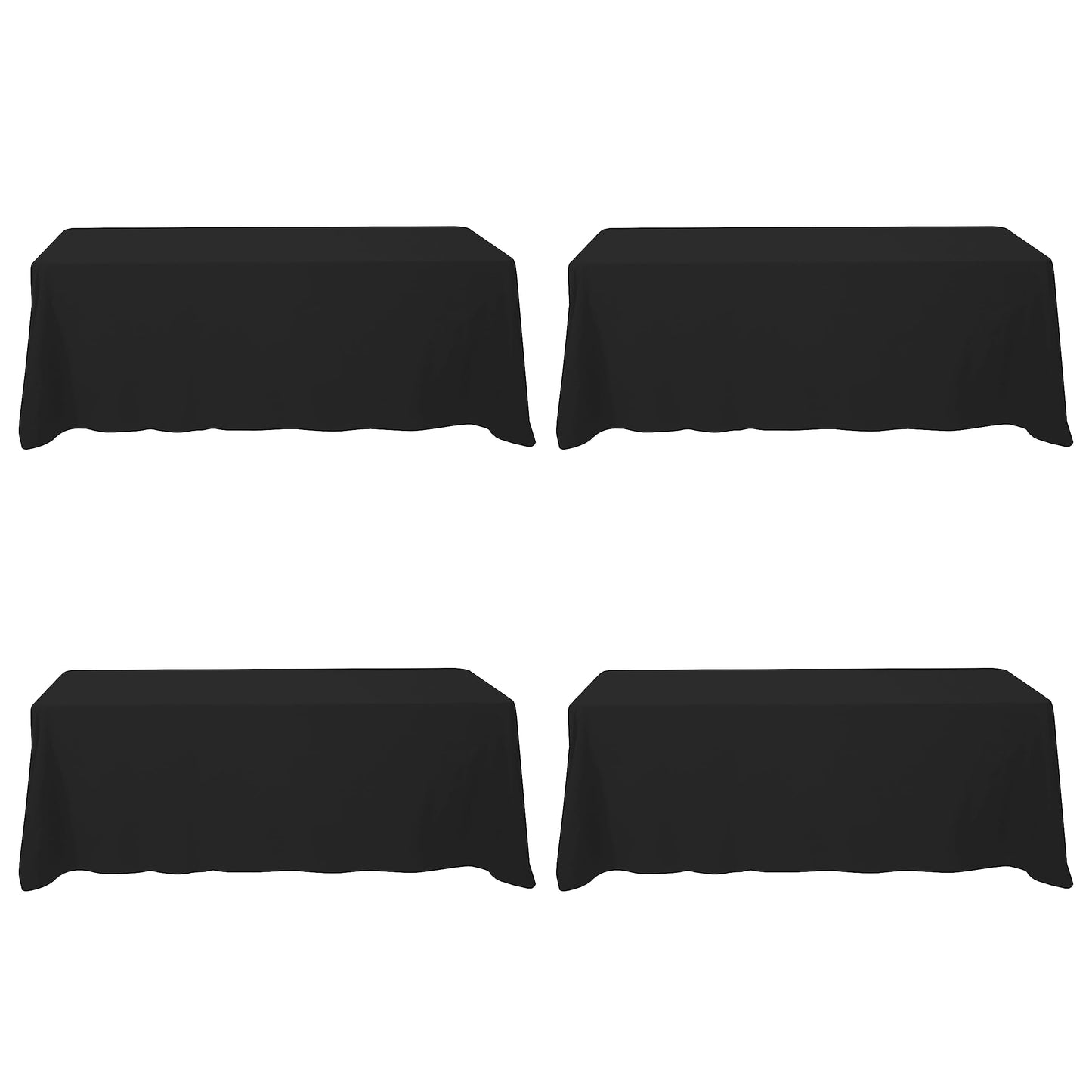 BRILLMAX 6 Pack Ivory Tablecloths 90x132 Inch for 6ft Rectangle Tables | 150 GSM Polyester Fabric, Floor Length Drop, Water, Stain & Wrinkle Resistant Cloth Cover for Wedding Reception Banquet Party