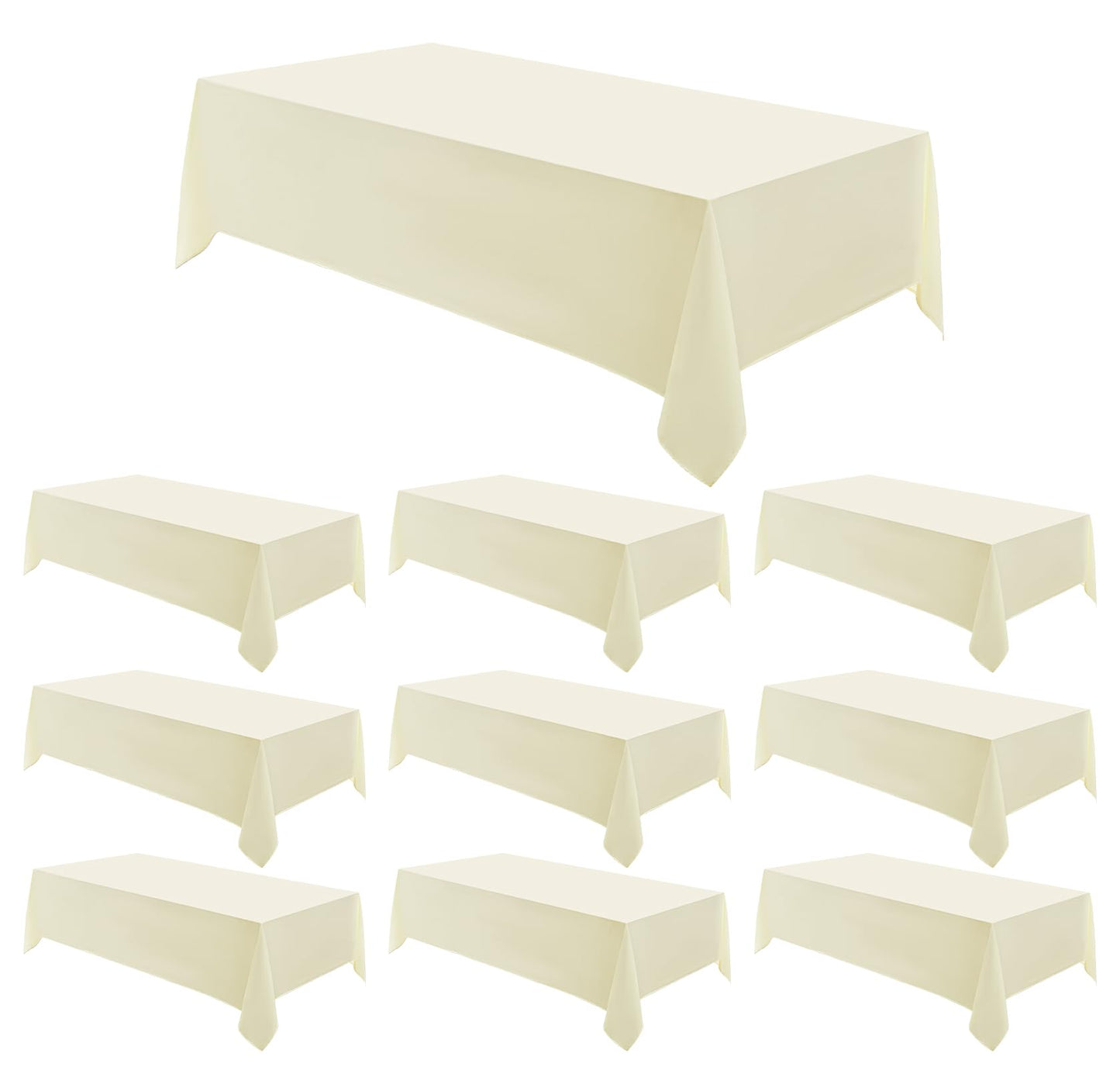 1 Pack White Rectangle Tablecloths 60x84 Inch for 4ft Tables | Washable Decorative Linen Polyester Table Cover for Dining Tables, Banquets Buffets Parties and Weddings