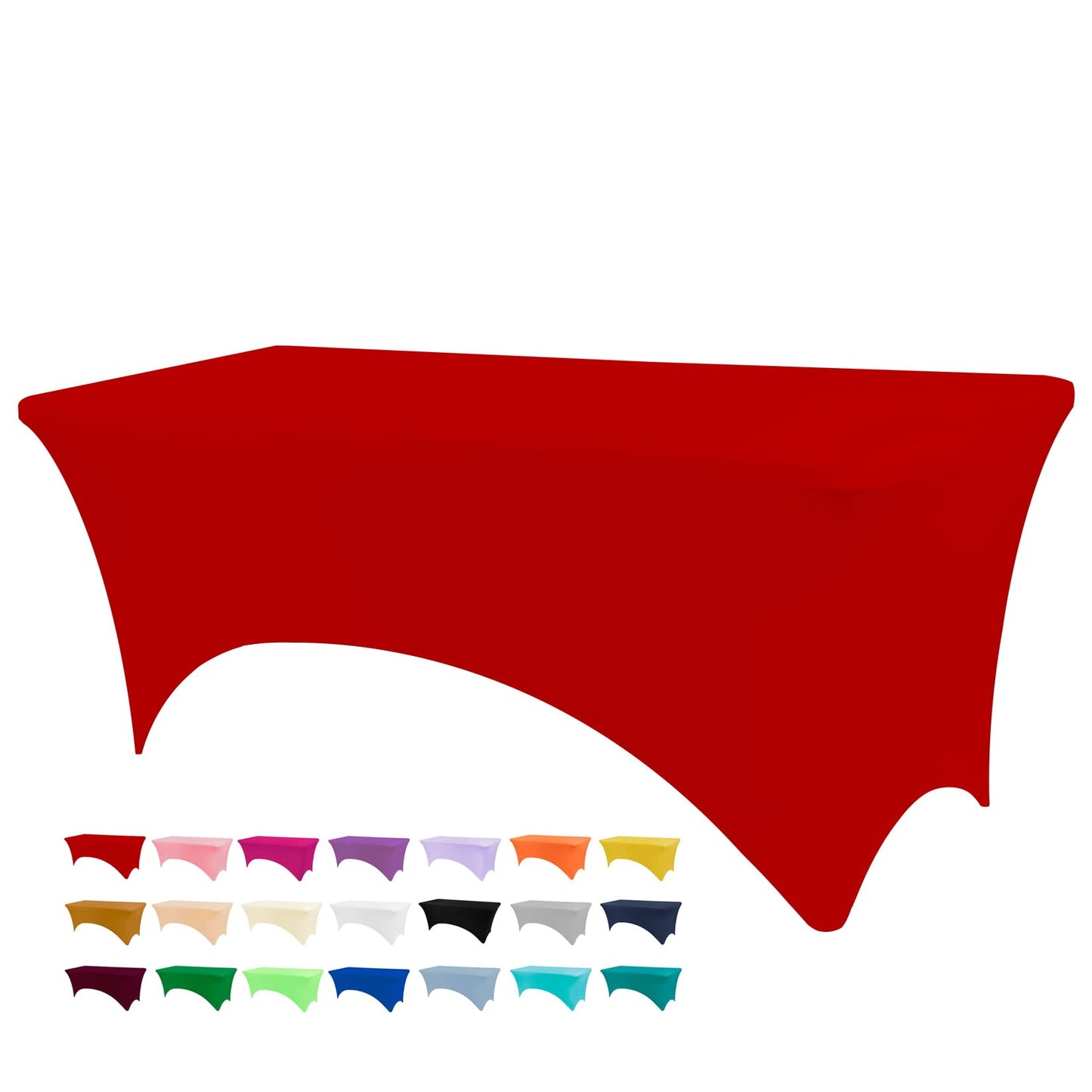 BDDC 6ft Stretch Spandex Fitted Table Cloth for 6 Foot Tables | GRS-Certified Eco-Friendly Fabric, Elastic Fit Rectangle Tablecloth, Washable, Wrinkle-Free, For Events & Parties
