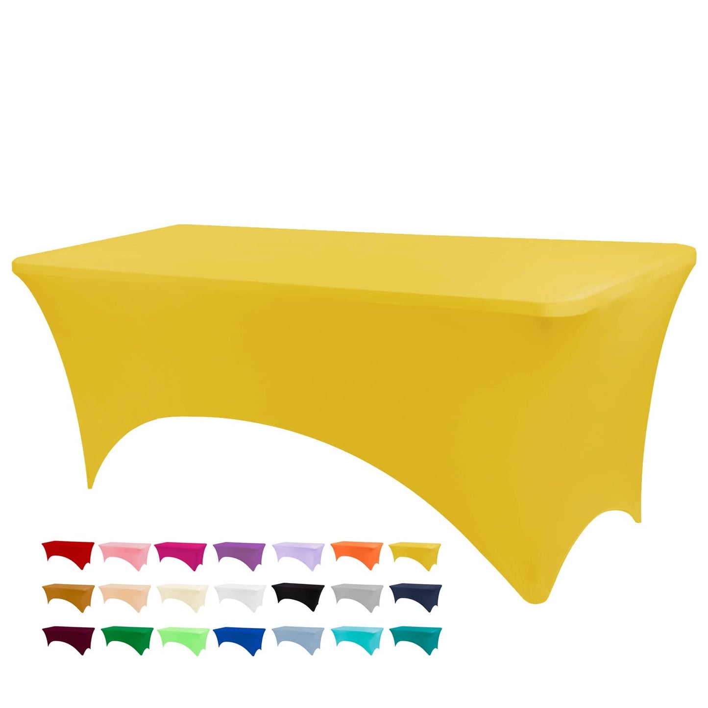 BDDC 6ft Stretch Spandex Fitted Table Cloth for 6 Foot Tables | GRS-Certified Eco-Friendly Fabric, Elastic Fit Rectangle Tablecloth, Washable, Wrinkle-Free, For Events & Parties