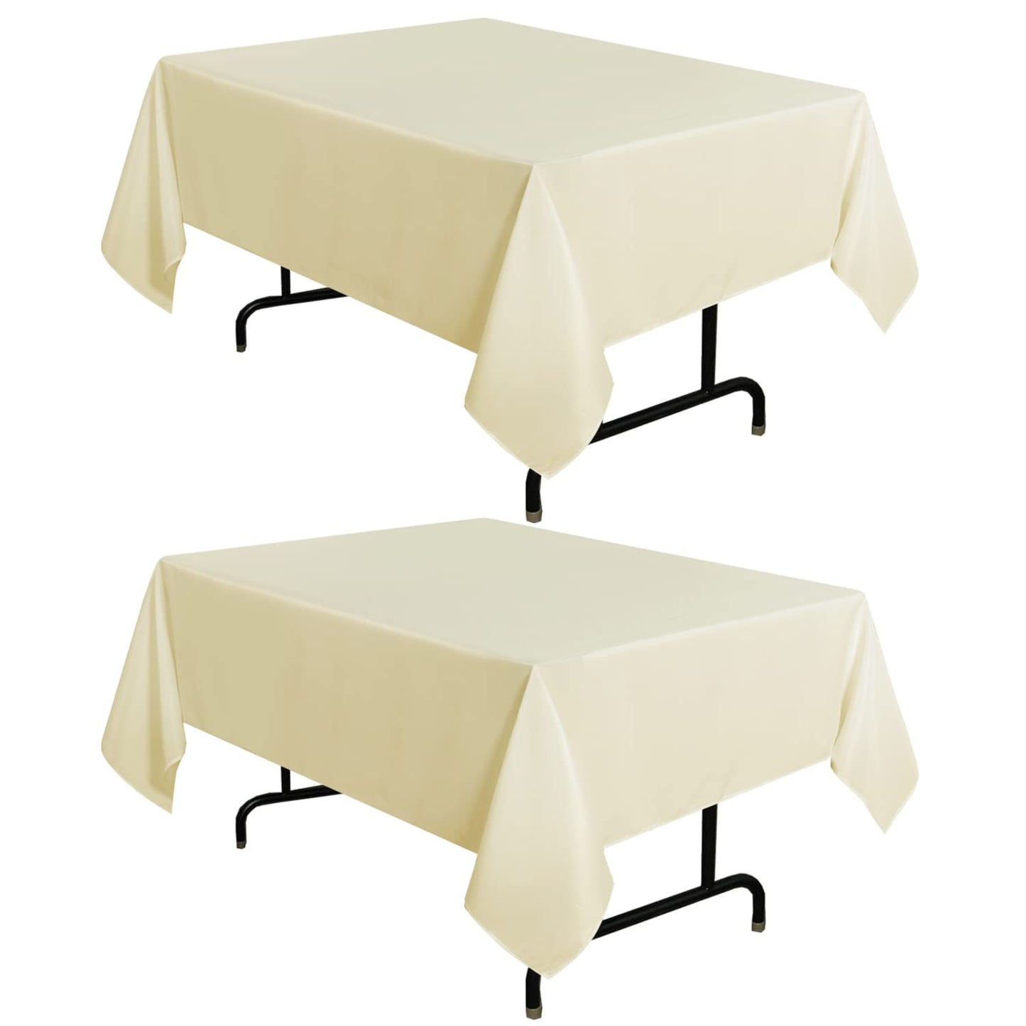 sancua 2 Pack White Table Cloth 60x102 Inch for 6 Feet Rectangle Tables | Stain and Wrinkle Resistant Washable Polyester Tablecloth Cover for Dining Tables, Wedding Buffet Parties and Camping