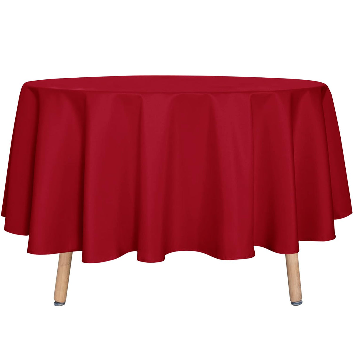 sancua White Round Tablecloth 60 Inch Diameter for 20-48 Inch Tables | Water Resistant Spill Proof, Washable Polyester Cloth Decorative Fabric Cover, For Dining, Buffet Parties and Camping